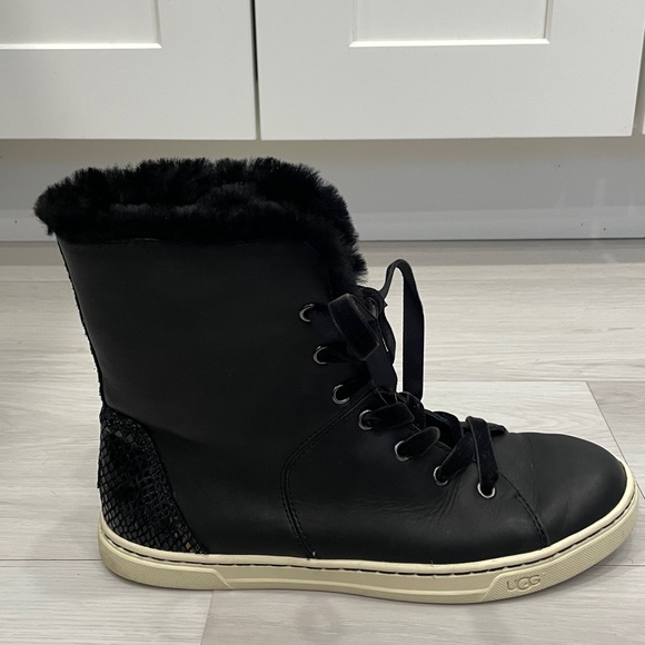 UGG Croft Exotic Leather High Top Sneakers Size 7 - Picture 11 of 16